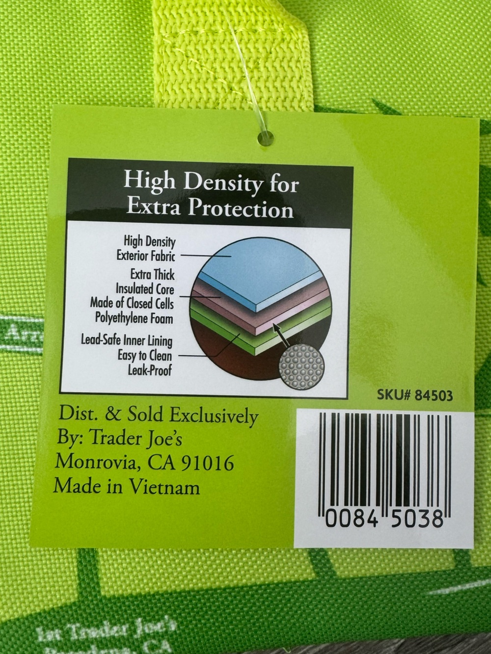 💙💚Trader Joe's Mini Insulated Bag - Lime Green with Blue Trim - Picture 10 of 12